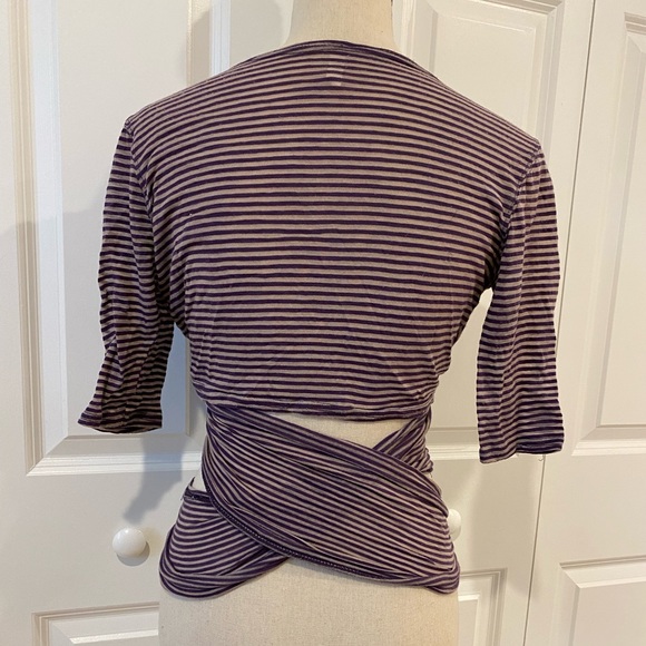 Free People FP Movement Purple Wrap Ballet Top Size Medium - Picture 7 of 11